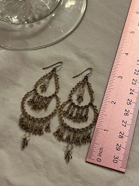 Gold-Tone Crystal Chandelier Earrings - Women Jewelry
